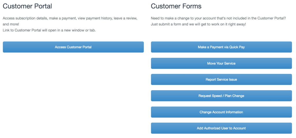 Customer Portal Options